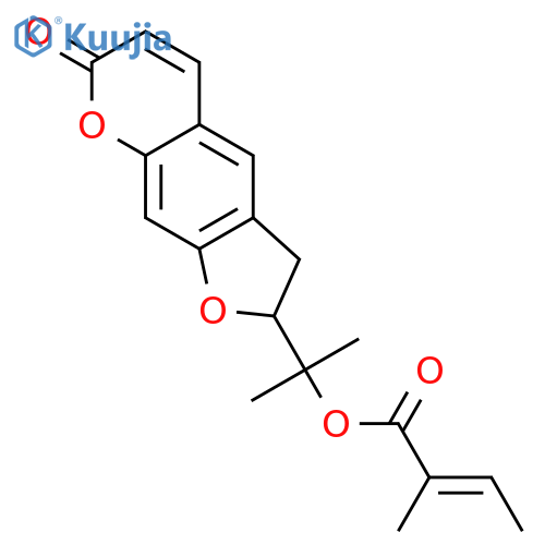 2-[1-methyl-1-(2-methyl-but-2-enoyloxy)-ethyl]-2,3-dihydro-furo[3,2-g]chromen-7-one structure
