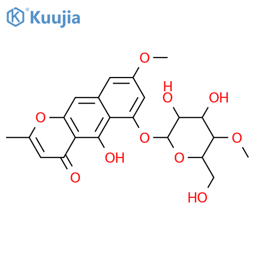 5,6,8-Trihydroxy-2-methyl-4H-naphtho[2,3-b]pyran-4-one; 8-Me ether, 6-O-(4-O-methyl-β-D-glucopyranoside) structure