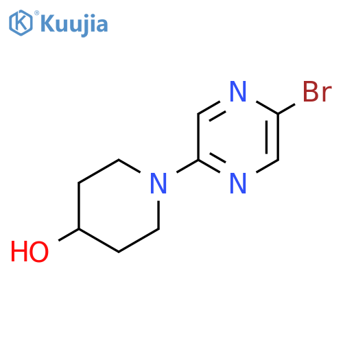 2-Bromo-5-(piperidin-4-ol)pyrazine structure
