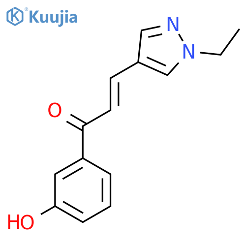 (2E)-3-(1-ethyl-1H-pyrazol-4-yl)-1-(3-hydroxyphenyl)prop-2-en-1-one structure