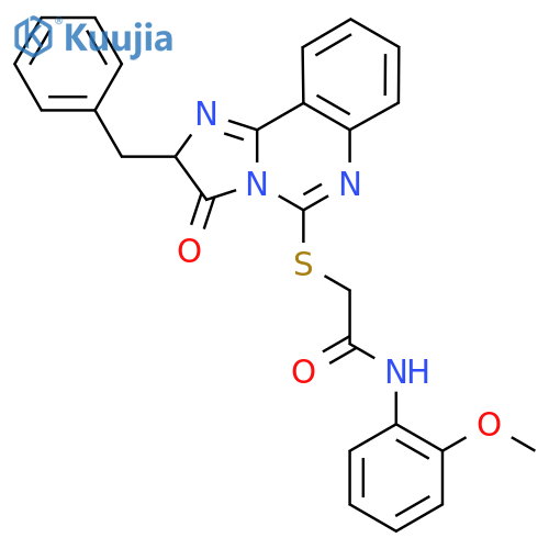 2-({2-benzyl-3-oxo-2H,3H-imidazo1,2-cquinazolin-5-yl}sulfanyl)-N-(2-methoxyphenyl)acetamide structure