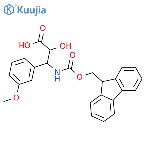 (2S,3S)-3-((((9H-Fluoren-9-yl)methoxy)carbonyl)amino)-2-hydroxy-3-(3-methoxyphenyl)propanoic acid structure