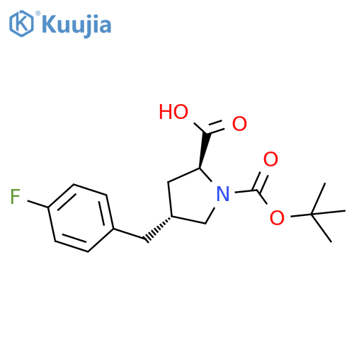 (2S,4R)-1-(tert-Butoxycarbonyl)-4-(4-fluorobenzyl)-pyrrolidine-2-carboxylic acid structure
