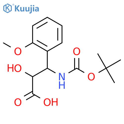 (2S,3S)-3-((tert-Butoxycarbonyl)amino)-2-hydroxy-3-(2-methoxyphenyl)propanoic acid structure