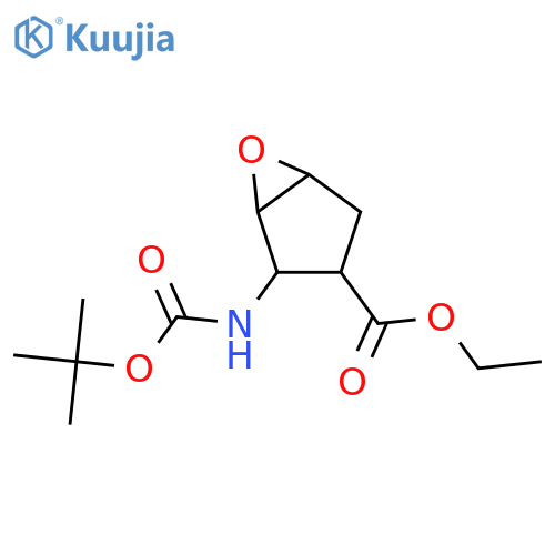 Ethyl (1S*,2R*,3R*,5R*)-2-(tert-butoxycarbonylamino)-6-oxa-bicyclo[3.1.0]hexane-3-carboxylate structure
