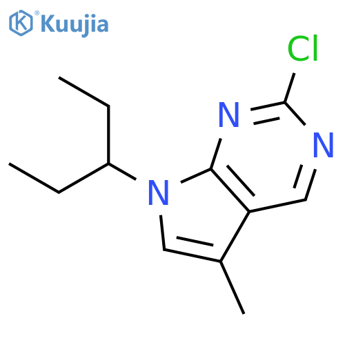2-Chloro-5-methyl-7-(pentan-3-yl)-7H-pyrrolo[2,3-d]pyrimidine structure