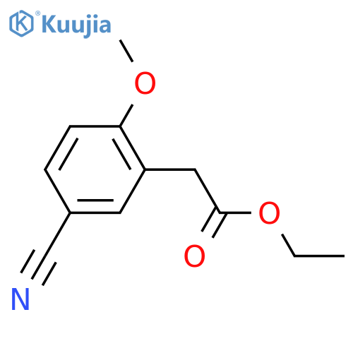 (5-cyano-2-methoxy-phenyl)-acetic acid ethyl ester structure