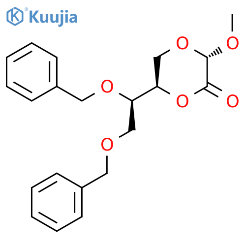 (3S,6R)-6-((R)-1,2-bis(benzyloxy)ethyl)-3-methoxy-1,4-dioxan-2-one structure