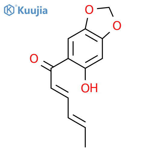 2,4-Hexadien-1-one, 1-(6-hydroxy-1,3-benzodioxol-5-yl)-, (E,E)- structure