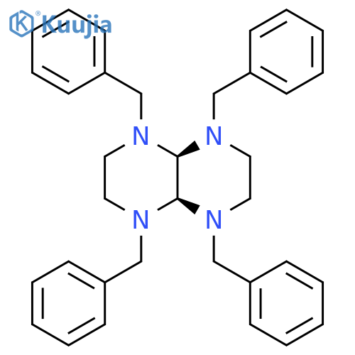 Pyrazino[2,3-b]pyrazine, decahydro-1,4,5,8-tetrakis(phenylmethyl)-, cis- structure