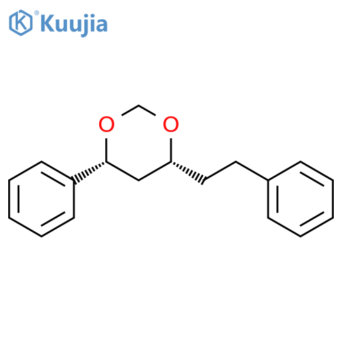 1,3-Dioxane, 4-phenyl-6-(2-phenylethyl)-, cis- structure