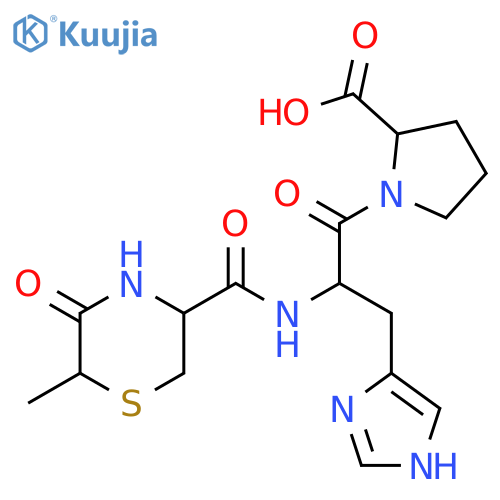 N-[(6-methyl-5-oxothiomorpholin-3-yl)carbonyl]histidylproline structure