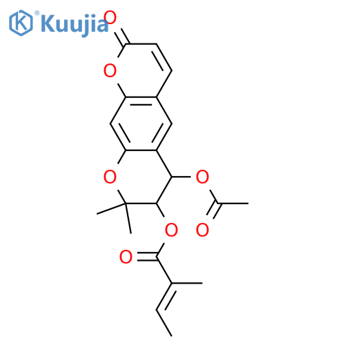 7,8-Dihydro-6,7-dihydroxy-8,8-dimethyl-2H,6H-benzo[1,2-b:5,4-b']dipyran-2-one; (3'S,4'R)-form, 3'-Angeloyl, 4'-Ac structure