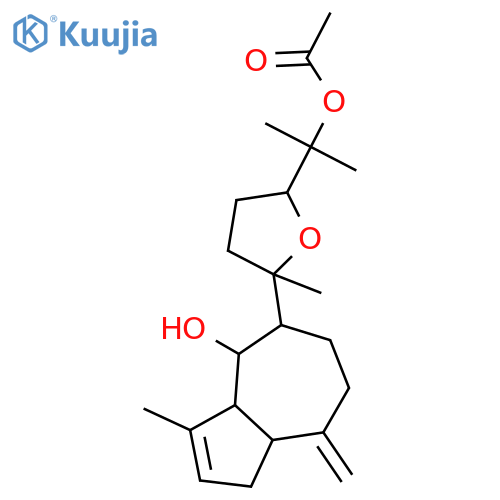 2-[5-(4-hydroxy-3-methyl-8-methylidene-1,3a,4,5,6,7,8,8a-octahydroazulen-5-yl)-5-methyltetrahydrofuran-2-yl]propan-2-yl acetate structure