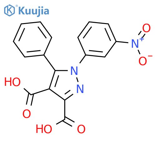1-(3-nitrophenyl)-5-phenyl-1H-pyrazole-3,4-dicarboxylic acid structure
