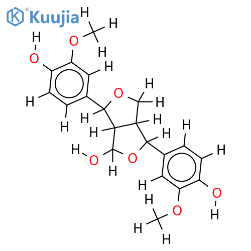 4-hydroxy-2,6-di(4'-hydroxy-3'-methoxy)phenyl-3,7-dioxabicyclo(3.3.0)octane structure