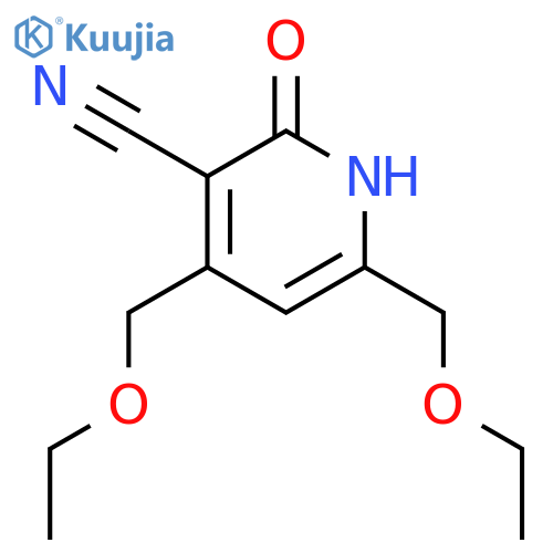 3-Pyridinecarbonitrile, 4,6-bis(ethoxymethyl)-1,2-dihydro-2-oxo- structure
