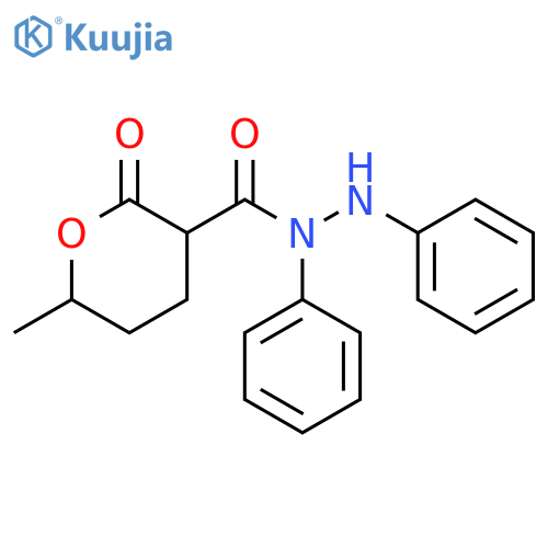 2H-Pyran-3-carboxylic acid, tetrahydro-6-methyl-2-oxo-, 1,2-diphenylhydrazide structure