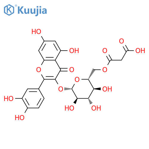 Quercetin 3-O-(6''-O-malonyl)-β-D-glucoside structure