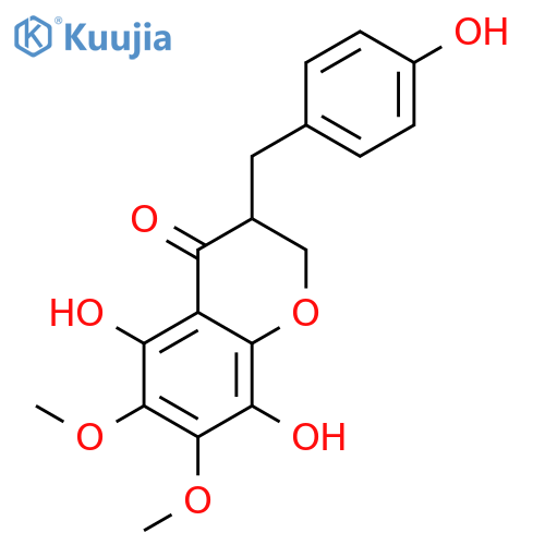 5,8-dihydroxy-3-(4'-hydroxybenzyl)-6,7-dimethoxy-4-chromanone structure