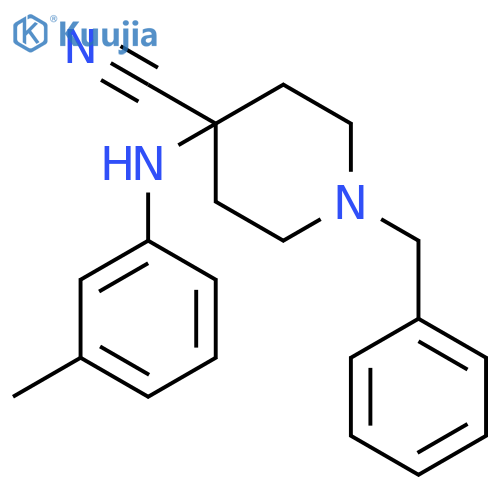 1-Benzyl-4-cyano-4-(m-toluidino)-piperidine structure