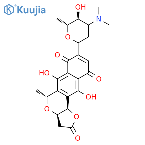 2H-Furo[3,2-b]naphtho[2,3-d]pyran-2,6,11-trione,3,3a,5,11b-tetrahydro-7,10-dihydroxy-5-methyl-8-[2,3,6-trideoxy-3-(dimethylamino)-D-arabino-hexopyranosyl]-,(3aR,5R,11bR)- (9CI) structure