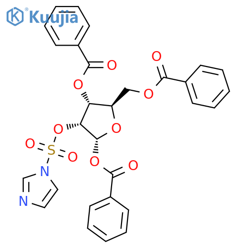 1,3,5-Tri-O-benzoyl-2-O-(1H-imidazol-1-ylsulfonyl)-α-D-ribofuranose structure