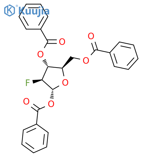 [(2R,3R,4S,5R)-3,5-bis(benzoyloxy)-4-fluorooxolan-2-yl]methyl benzoate structure