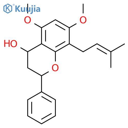 (2S,4R)-5,7-dimethoxy-8-(3-methylbut-2-en-1-yl)-2-phenyl-3,4-dihydro-2H-chromen-4-ol structure