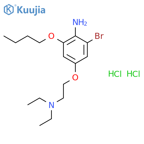3-Bromo-5-butoxy-beta-(diethylamino)-p-phenetidine dihydrochloride structure