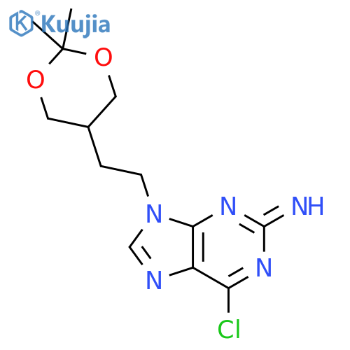 6-chloro-9-[2-(2,2-dimethyl-1,3-dioxan-5-yl)ethyl]purin-2-amine structure