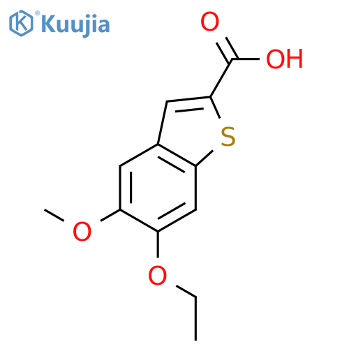 Benzo[b]thiophene-2-carboxylic acid, 6-ethoxy-5-methoxy- structure