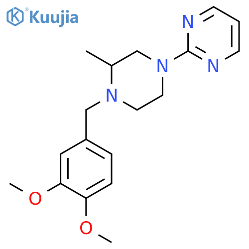 Pyrimidine, 2-[4-[(3,4-dimethoxyphenyl)methyl]-3-methyl-1-piperazinyl]- structure