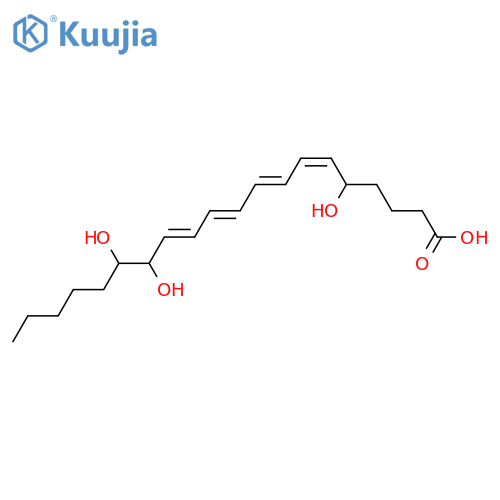 5,14,15-Trihydroxy-6,8,10,12-eicosatetraenoic acid; (5S,6E,8E,10E,12E,14S,15S)-form structure
