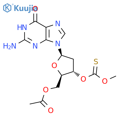 Guanosine, 2'-deoxy-, 5'-acetate 3'-(O-methyl carbonothioate) (9CI) structure
