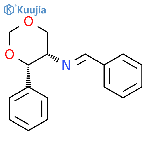 1,3-Dioxan-5-amine, 4-phenyl-N-(phenylmethylene)-, cis- structure