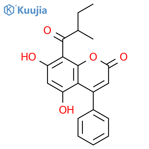 5,7-dihydroxy-8-(2-methyl-1-oxobutyl)-4-phenyl-2H-[1]benzopyran-2-one structure