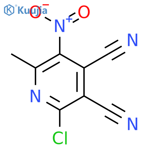 2-chloro-6-methyl-5-nitropyridine-3,4-dicarbonitrile structure