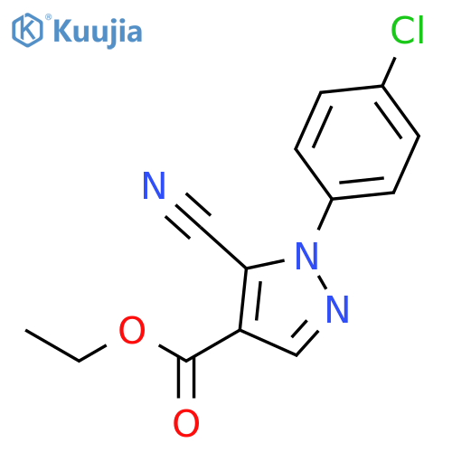 Ethyl 1-(4-chlorophenyl)-5-cyano-1H-pyrazole-4-carboxylate structure