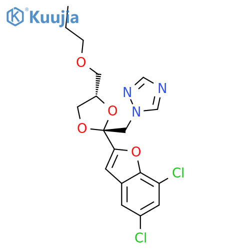 1H-1,2,4-Triazole,1-[[2-(5,7-dichloro-2-benzofuranyl)-4-(propoxymethyl)-1,3-dioxolan-2-yl]methyl]-,cis- (9CI) structure
