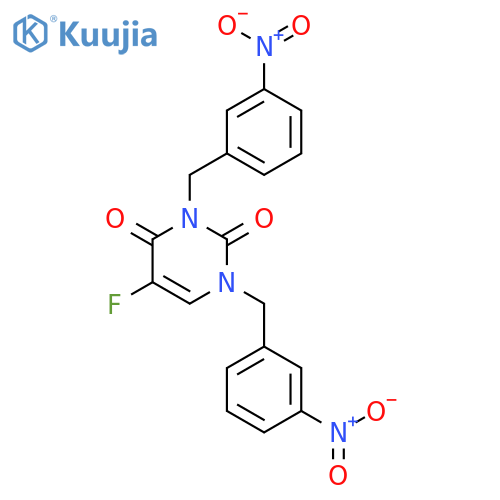 2,4(1H,3H)-Pyrimidinedione, 5-fluoro-1,3-bis[(3-nitrophenyl)methyl]- structure
