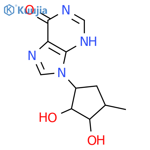 9-[(1R,2S,3R,4S)-2,3-dihydroxy-4-methylcyclopentyl]-3,9-dihydro-6H-purin-6-one structure