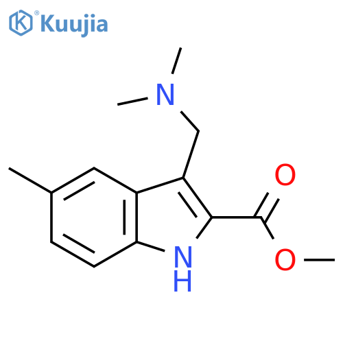 methyl 3-((dimethylamino)methyl)-5-methyl-1H-indole-2-carboxylate structure