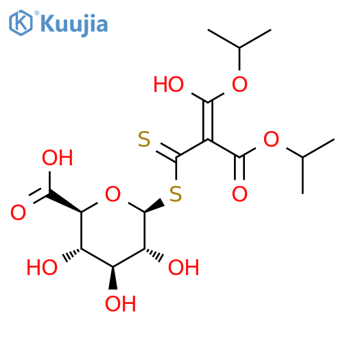1-mercapto-2,2-di-(isopropoxycarbonyl)ethenyl-1-thioglucosiduronic acid structure