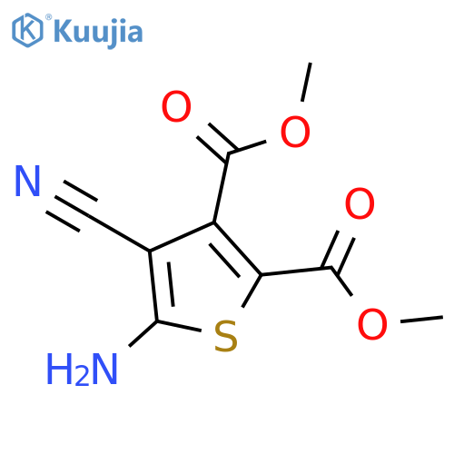 2,3-Thiophenedicarboxylic acid, 5-amino-4-cyano-, dimethyl ester structure