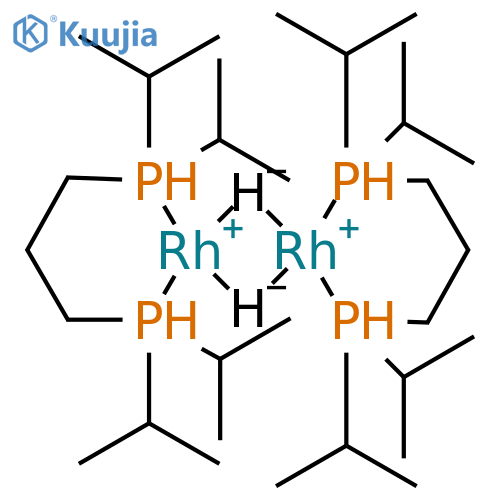 Rhodium, di-μ-hydrobis[1,1'-(1,3-propanediyl)bis[1,1-bis(1-methylethyl)phosphine-κP]]di- structure