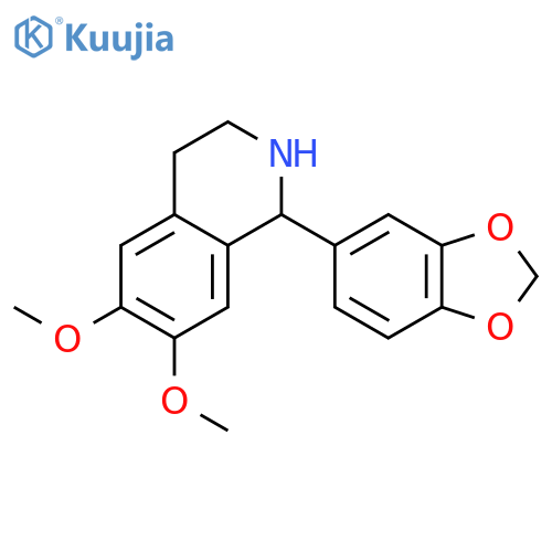 Isoquinoline, 1-(1,3-benzodioxol-5-yl)-1,2,3,4-tetrahydro-6,7-dimethoxy- structure